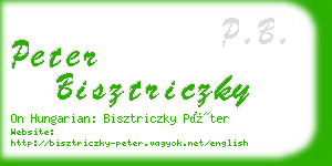 peter bisztriczky business card